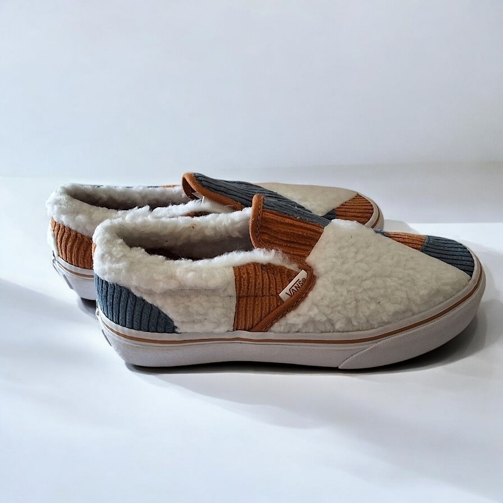 Vans Kids Patchwork Sherpa Slip-On Shoes Size Kids 2.5 - Picture 4 of 9